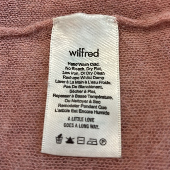 Wilfred Aritzia Bernette Sweater Alpaca Wool Blend Pink Oversized Lightweight L - Picture 5 of 6